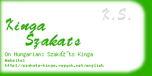 kinga szakats business card